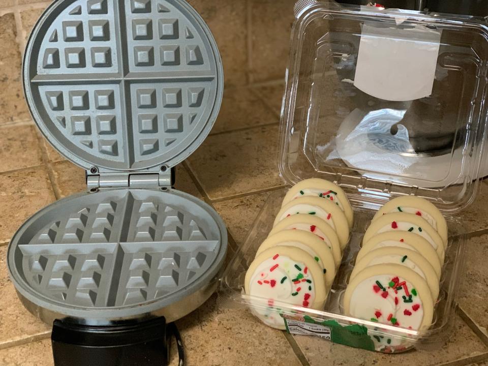 waffle maker cookie hack