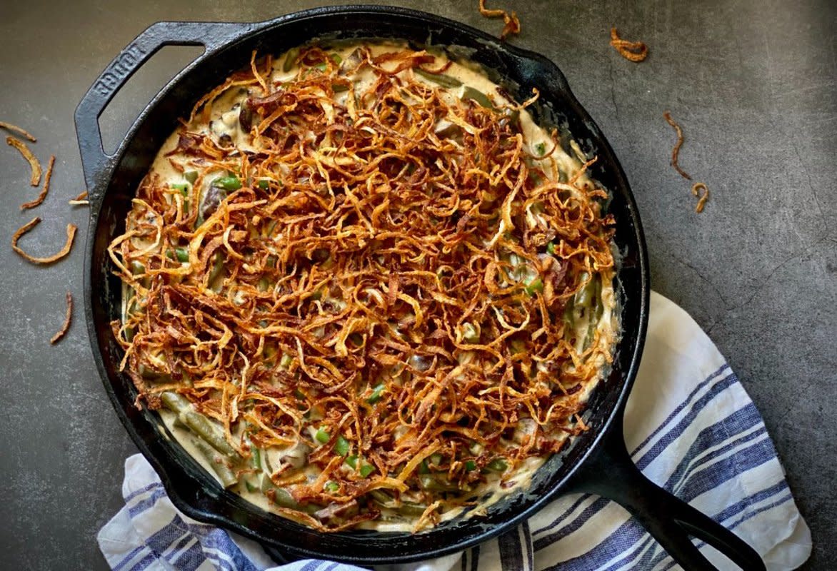 <p>AltonBrown.com</p><p>Perhaps the most famous green bean dish in the world is that quintessential green bean casserole that shows up on Thanksgiving and other holiday tables all across this great land during the last months of the year. This is a fresh and elevated take on the topic.</p><p><strong>Get the recipe: </strong><strong><a href="https://parade.com/26763/altonbrown/best-ever-green-bean-casserole/" rel="nofollow noopener" target="_blank" data-ylk="slk:Fresh Green Bean Casserole;elm:context_link;itc:0;sec:content-canvas" class="link rapid-noclick-resp">Fresh Green Bean Casserole</a></strong></p><p><strong>Related: <a href="https://parade.com/942320/parade/thanksgiving-side-dishes/" rel="nofollow noopener" target="_blank" data-ylk="slk:Best Thanksgiving Side Dishes;elm:context_link;itc:0;sec:content-canvas" class="link rapid-noclick-resp">Best Thanksgiving Side Dishes</a></strong></p>