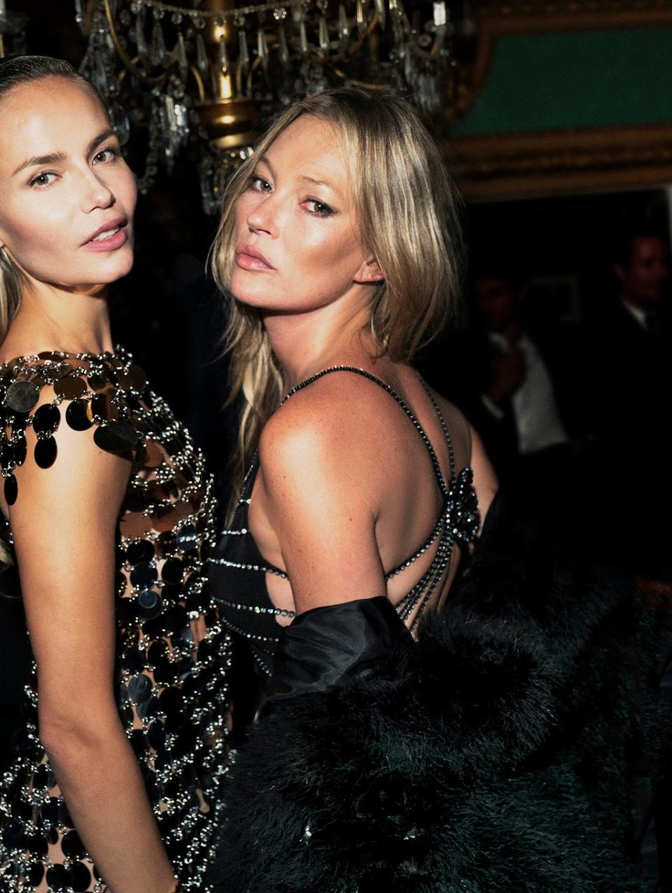 Natasha Poly and Kate Moss at the SEVENTY ONE Gin dinner (Mert Alas)