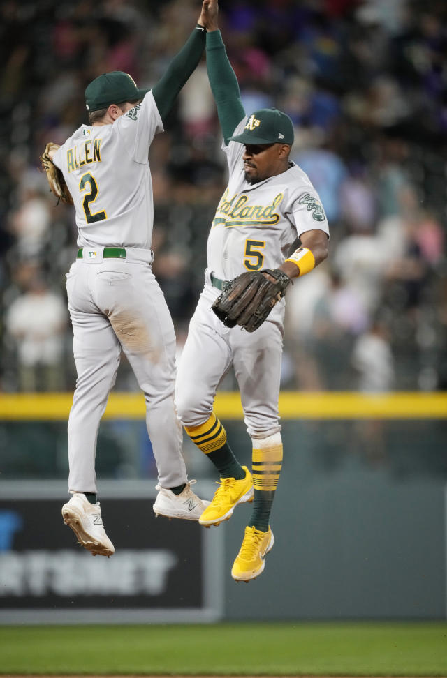 Gelof, Laureano homer to back Sears in the Athletics' 8-5 victory over the  Rockies - The San Diego Union-Tribune