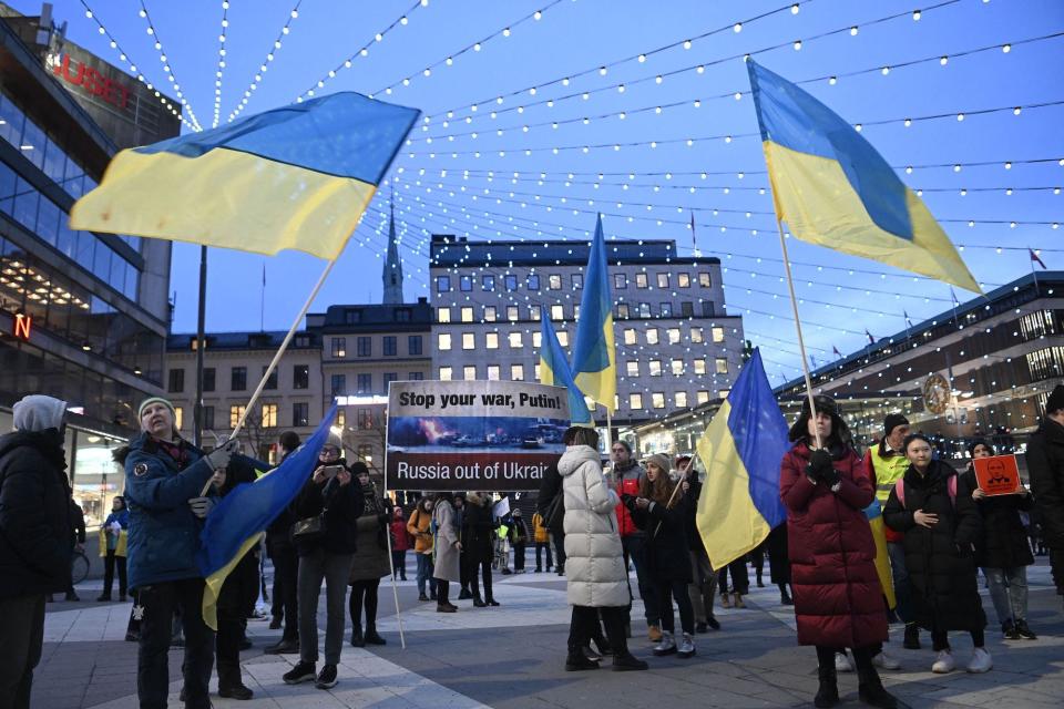 Stockholm Sweden protest Russia Ukraine