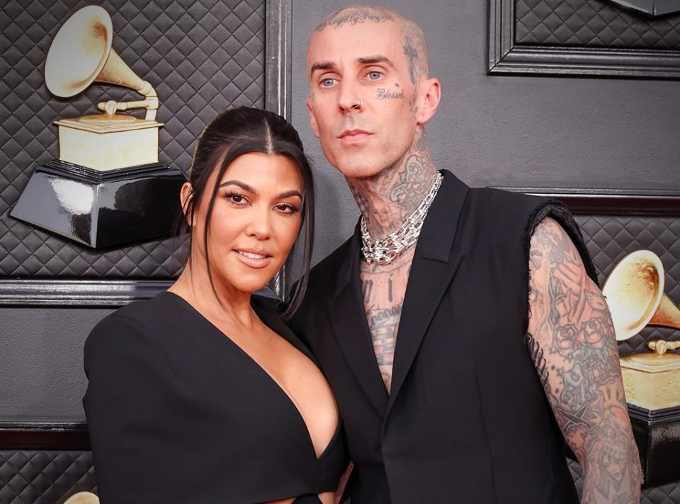 Kourtney Kardashian, Travis Barker, 2022 Grammy Awards