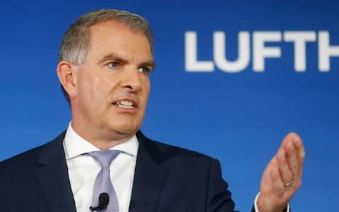 Lufthansa chief executive Carsten Spohr   - Credit: RALPH ORLOWSKI/REUTERS