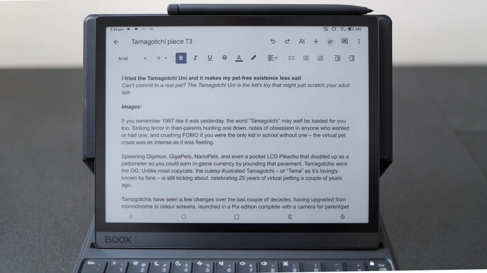 A photo of the Boox Tab Ultra C colour E Ink tablet