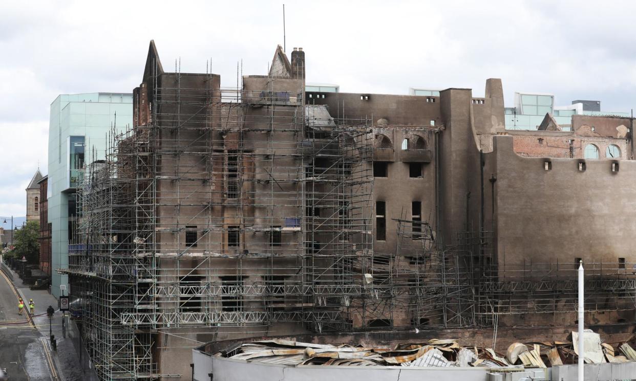 <span>The Glasgow School of Art after the second fire in 2018. Numerous voices are calling for an independent body to oversee its restoration.</span><span>Photograph: Andrew Milligan/PA Media</span>