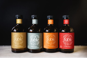 Fable’s cannabis-infused botanical beverages created by Ben Kennedy and his wife and co-founder Kristin of BKKB Ventures to launch in California this summer, produced at Tinley’s Long Beach facility. www.drinkfable.com