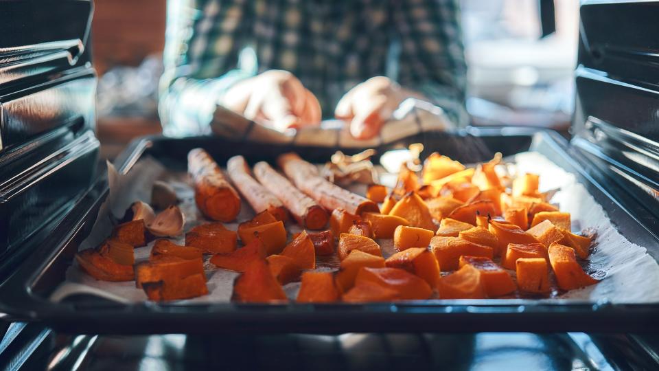 Roasting Pumpkins in the Oven.