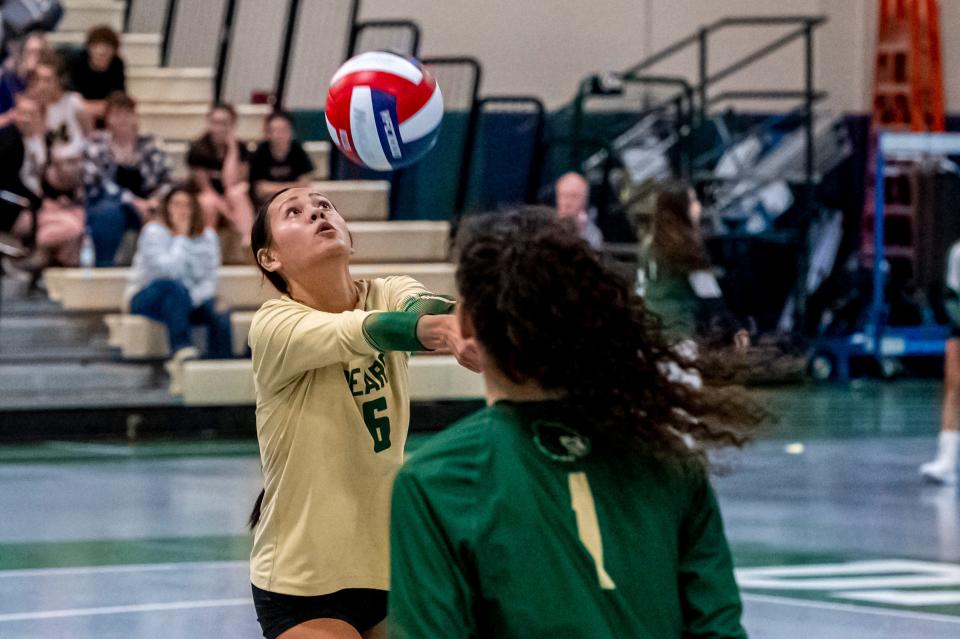 GNB Voc-Tech's Lilly Misay digs the ball.