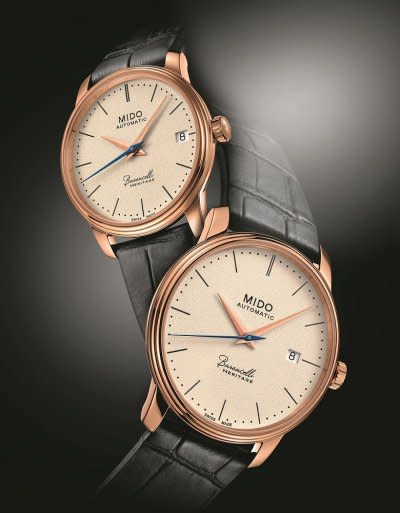 Baroncelli Heritage永恆系列復刻超薄對表搭載藍鋼秒針，自懷表時代便象徵著貴族的尊榮品味。（圖／MIDO提供）