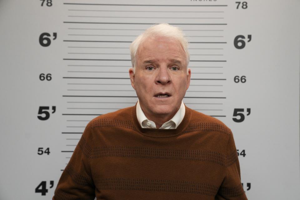 Steve Martin's Charles-Haden Savage finds himself accused in Only Murders In The Building season two. (Hulu)