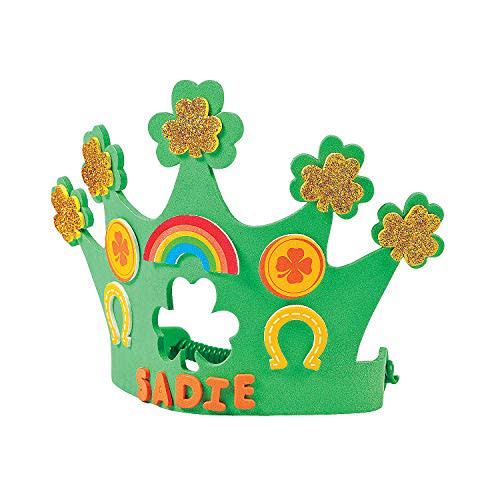 Do It Yourself Foam Shamrock Crown Kit - Makes 12 - Crafts for Kids and Fun Home Activities