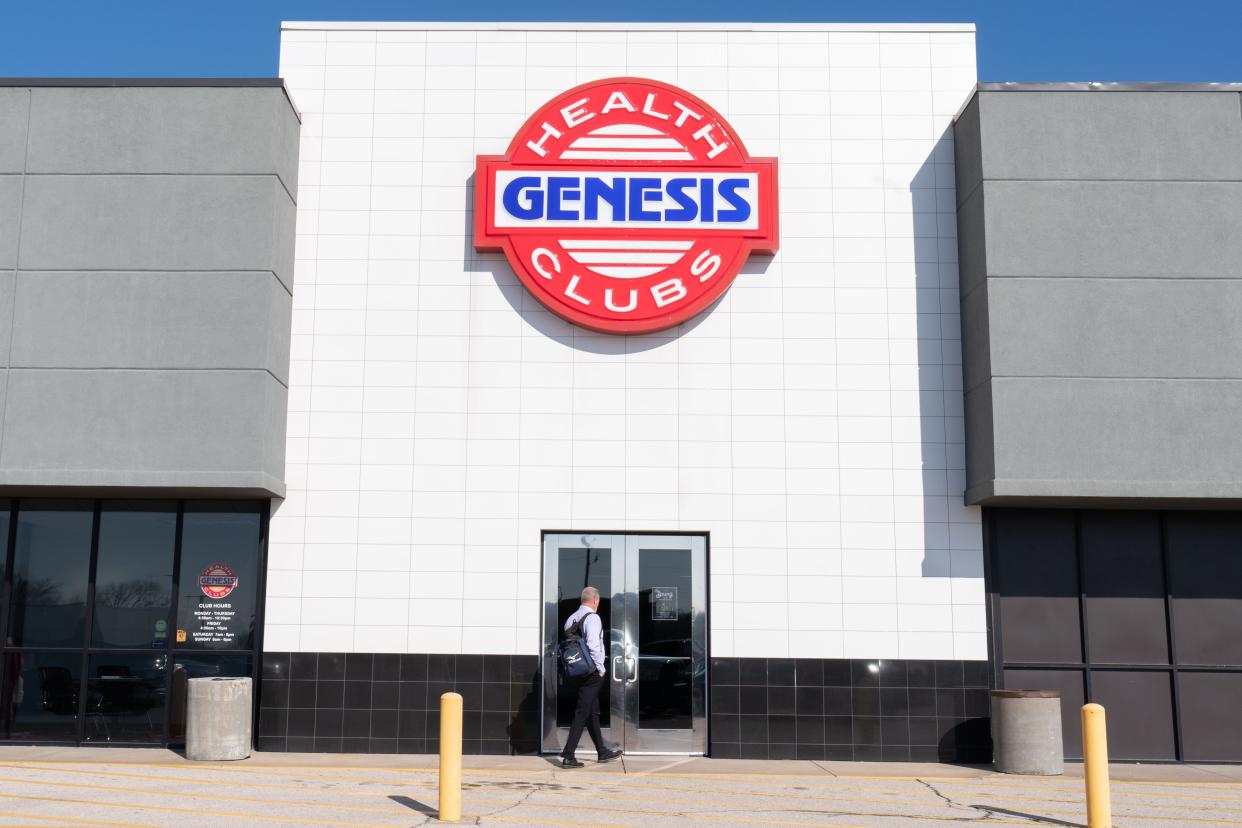 A man enters Topeka's Genesis Health Club, 2020 N.W. Topeka Blvd. , on Tuesday. On Wednesday, Kansas Senate Republicans passed a tax break for Wichita-based Genesis Health Clubs and owner Rodney Steven for competing against government.