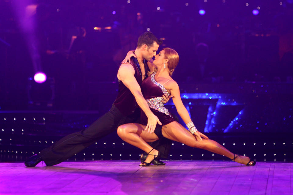 Harry Judd and Aliona Vilani perform in the final dress rehearsal for the opening of the 'Strictly Come Dancing Live Tour' at the NIA, Birmingham.   (Photo by David Jones/PA Images via Getty Images)