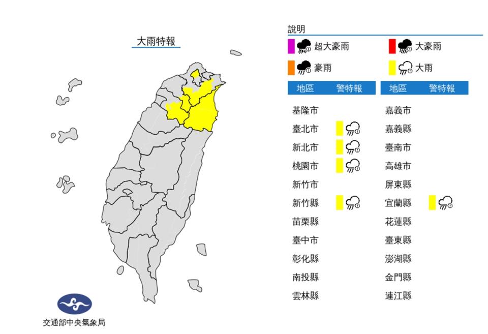 大雨特報