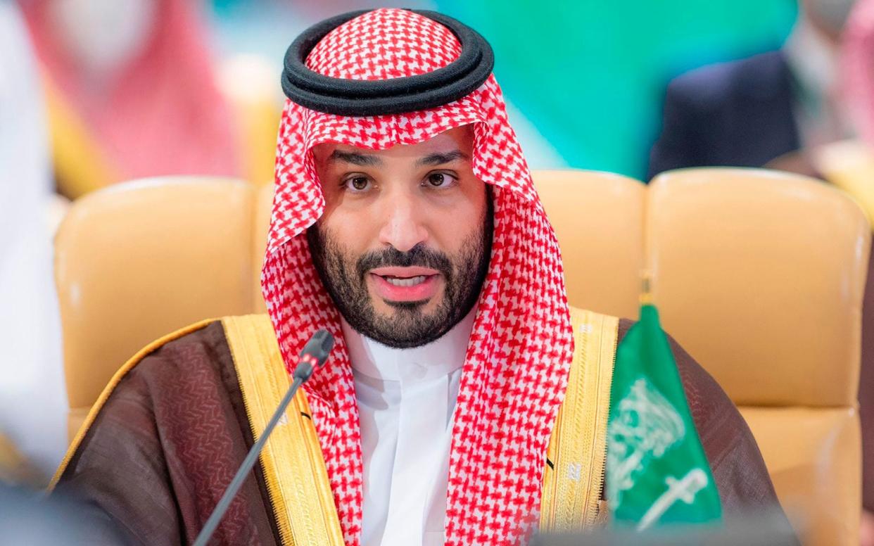 Boris Johnson will meet Saudi Crown Prince Mohammed bin Salman this week to ask him to pump more oil to ease fuel prices in the UK - Bandar Aljaloud/AP