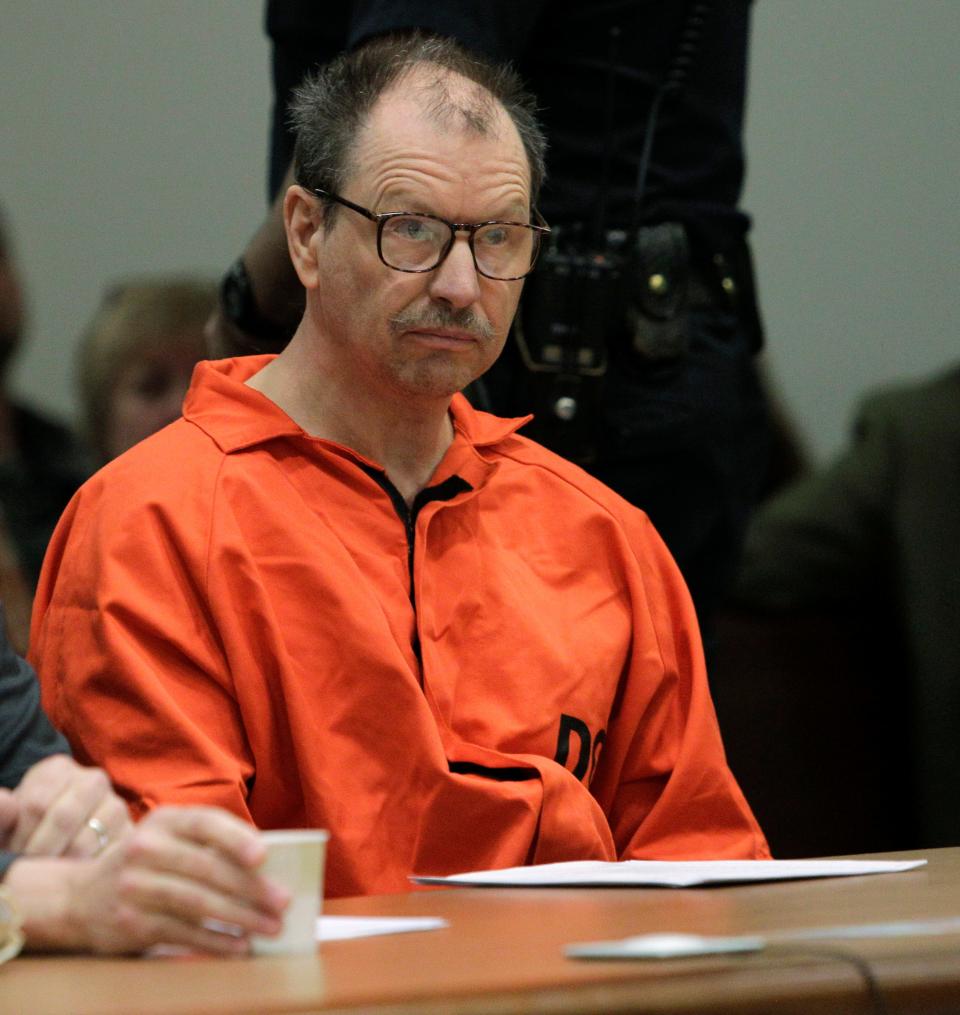 Green River Killer Gary Ridgway sits in court during his arraignment on charges of murder in the 1982 death of Rebecca "Becky" Marrero, Friday, Feb. 18, 2011, at the King County Regional Justice Center in Kent., Wash. Ridgway already confessed to killing Marrero as part of a 2003 plea deal that spared him the death penalty.