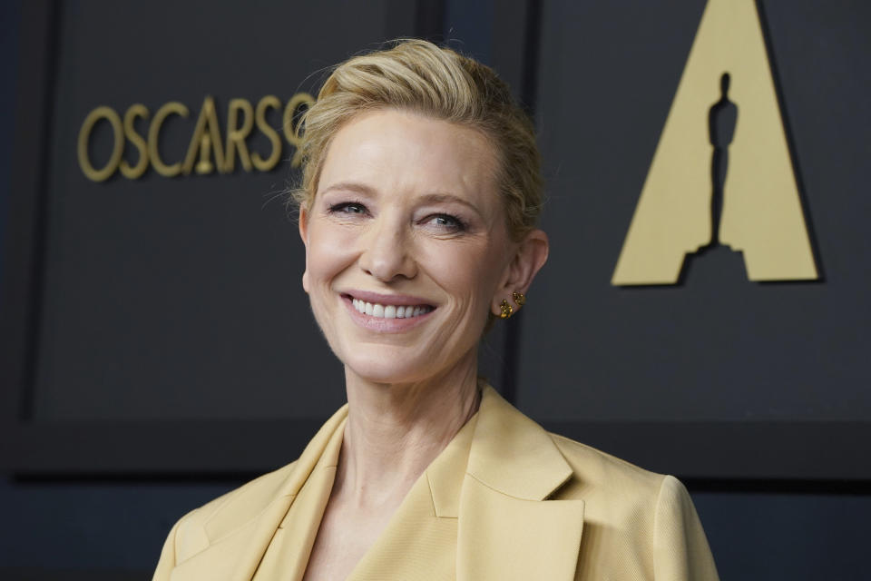 Cate Blanchett arrives at the 95th Academy Awards Nominees Luncheon on Monday, Feb. 13, 2023, at the Beverly Hilton Hotel in Beverly Hills, Calif. (Photo by Jordan Strauss/Invision/AP)