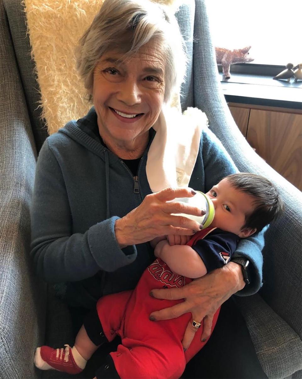 He spent some quality bonding time with Grandma Evelyn!