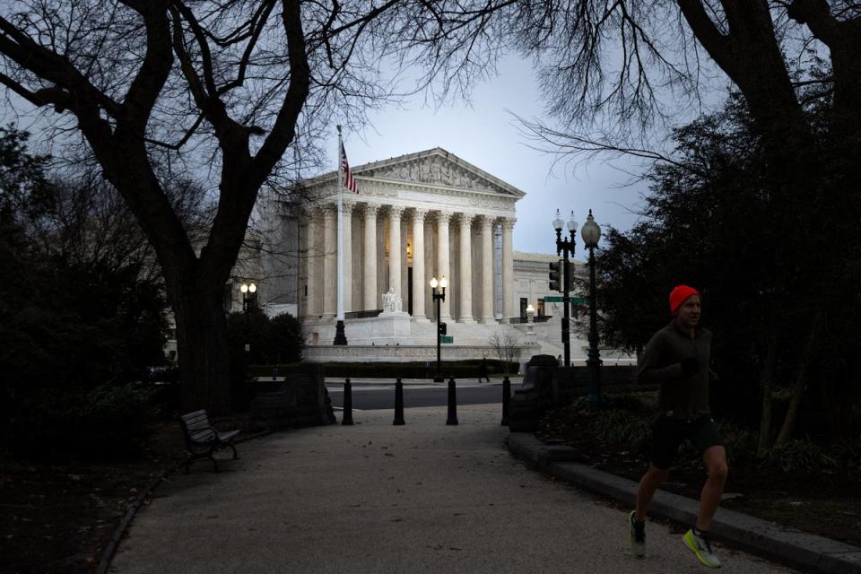 The US Supreme Court has agreed to take up the case of whether Donald Trump has immunith from prosecution for all actions taken while he was president (AFP via Getty Images)