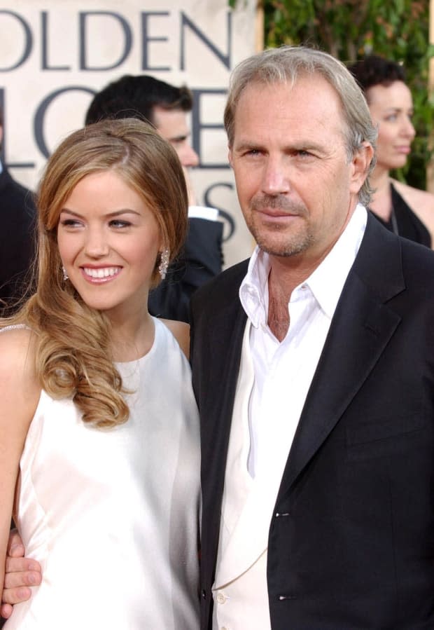 <p>Kevin Costner and his daughter Lily Costner during The 61st Annual Golden Globe Awards who was Miss. Golden Globe that year handing out the awards. The honor is usually bestowed to a child of a celebrity. </p>