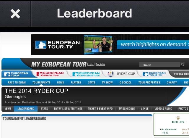 Sportfusion-Unofficial 2014 Ryder Cup News Edition screenshots