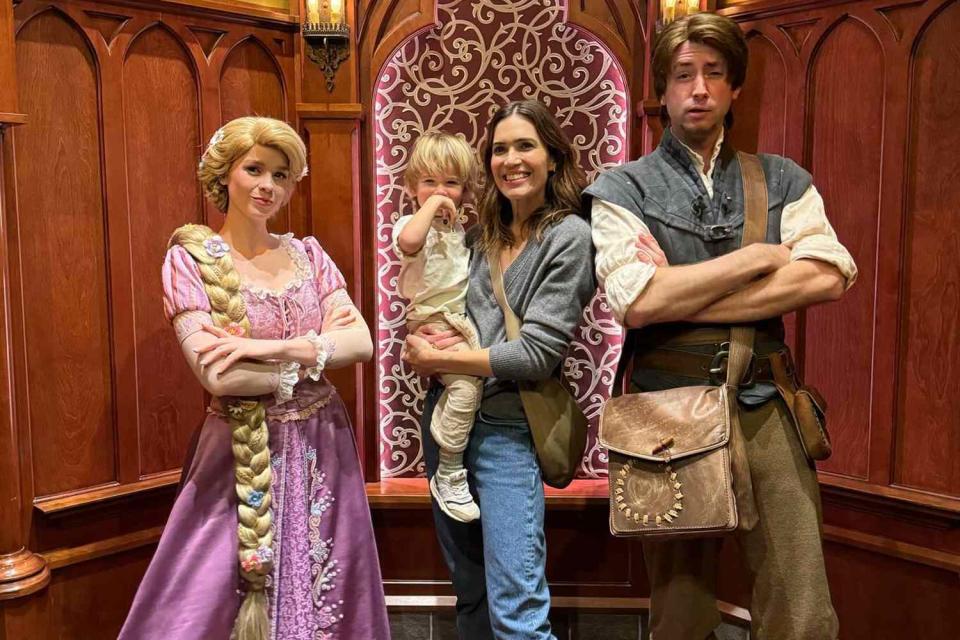 <p>Mandy Moore/Instagram</p> Mandy Moore poses with Rapunzel at Disneyland