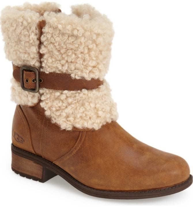 Get them <a href="https://shop.nordstrom.com/s/ugg-blayre-ii-shearling-cuff-bootie-women/4033908?origin=category-personalizedsort&amp;fashioncolor=CHESTNUT%20LEATHER" target="_blank">here</a>.&nbsp;