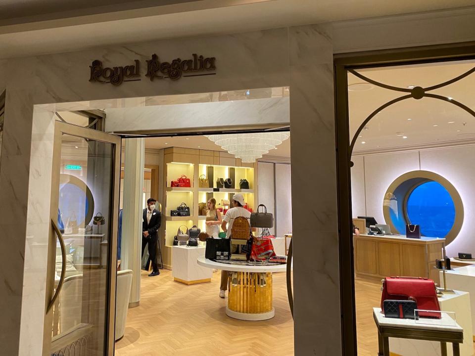 A luxury store onboard the Disney Wish cruise ship.