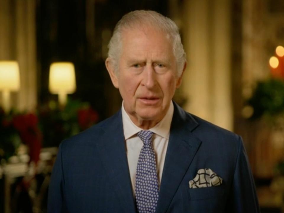 Charles during his Christmas address (BBC)