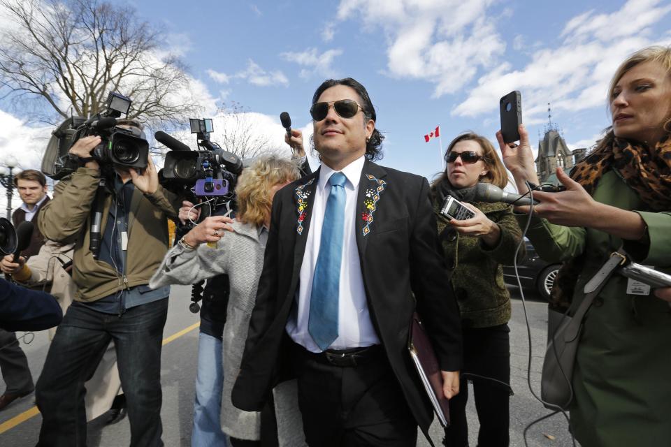 Senator Brazeau arrives on Parliament Hill in Ottawa