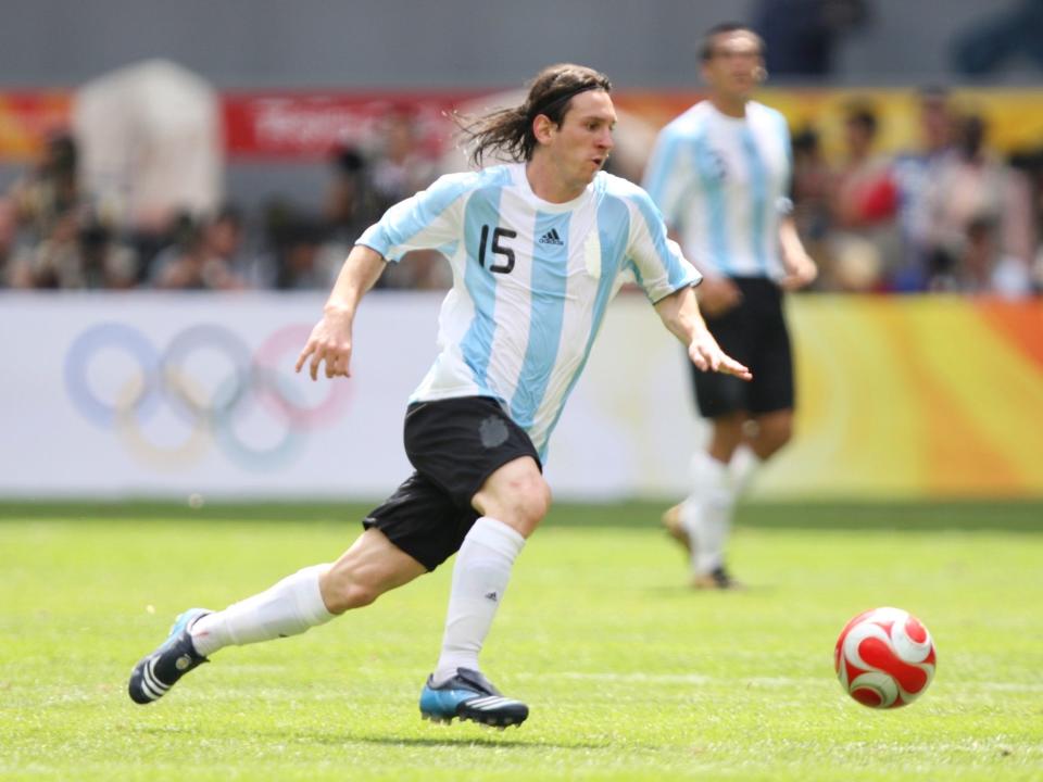 Messi at the 2008 Olympics in Beijing.