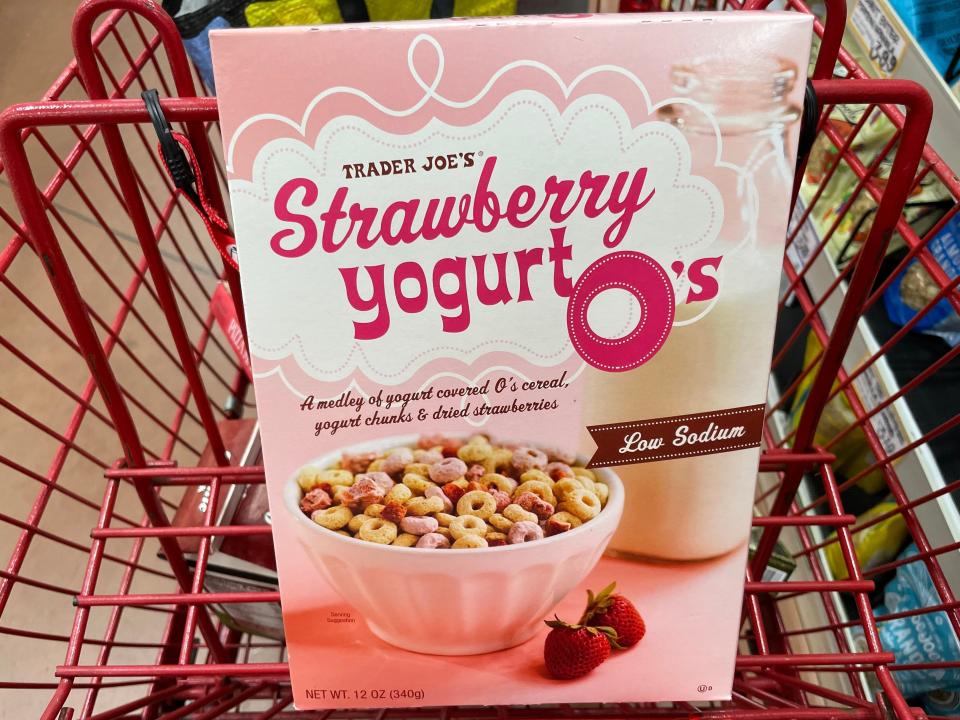Strawberry Yogurt O's from Trader Joe's.