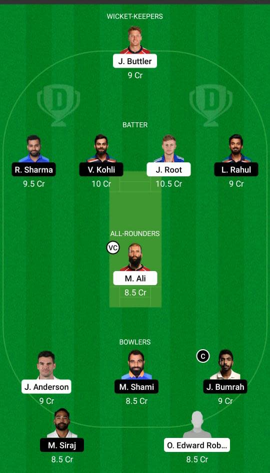 England vs India Dream11 Prediction Fantasy Cricket Tips Dream11 Team