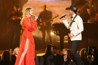 <p>Faith Hill and Tim McGraw perform onstage at the 51st annual CMA Awards at the Bridgestone Arena on November 8, 2017 in Nashville, Tennessee. (Photo by Terry Wyatt/FilmMagic) </p>