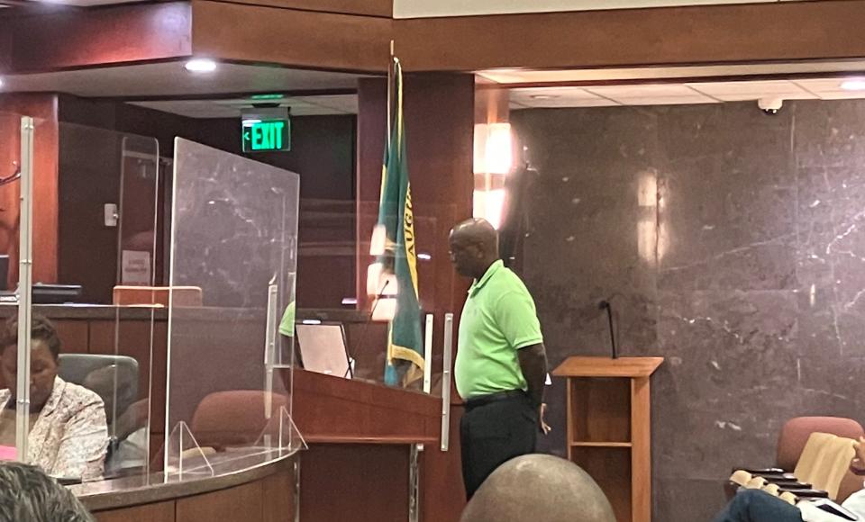 FILE - Edward Marlow McIntyre, Jr. spoke at the Augusta Commission meeting on Thursday, June 29, in support of renaming the Riverwalk and park on 8th street after his father. On Sept. 6 the Planning Commission held a public hearing on the proposal and two others.