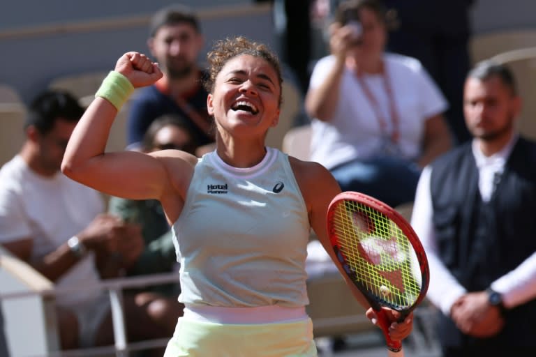 Italy's Jasmine Paolini downed fourth seed Elena Rybakina in her first Grand Slam quarter-final (ALAIN JOCARD)