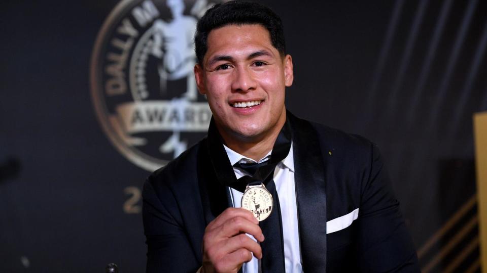 New Zealand’s Roger Tuivasa-Sheck is the first-ever Warriors player to win the NRL’s Dally M medal. Pic: AAP