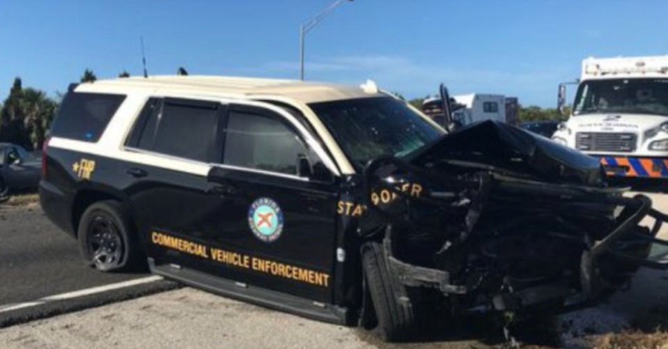 Florida Highway Patrol Trooper Toni Schuck and the other driver were both taken to hospital following the crash. Source: National Fraternal Order of Police