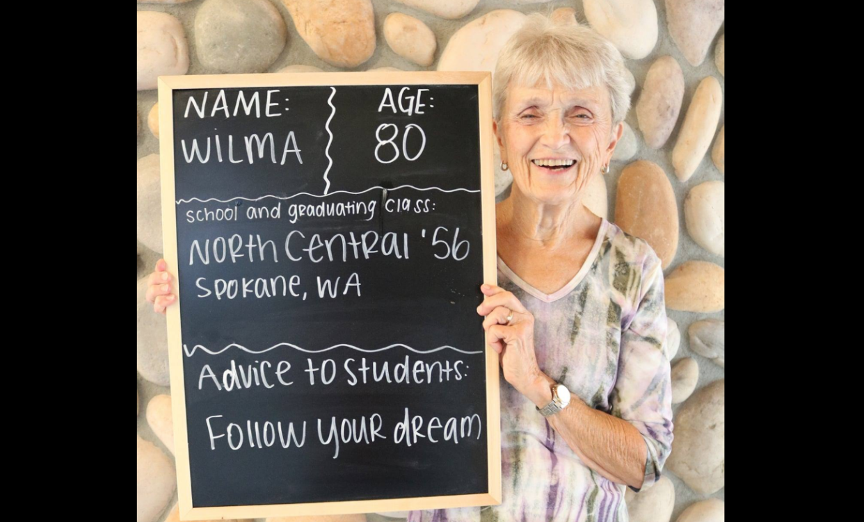 Residents at Riverview Retirement Community in Washington took "back to school" photos and offered current students some sage advice. (Photo: Facebook)