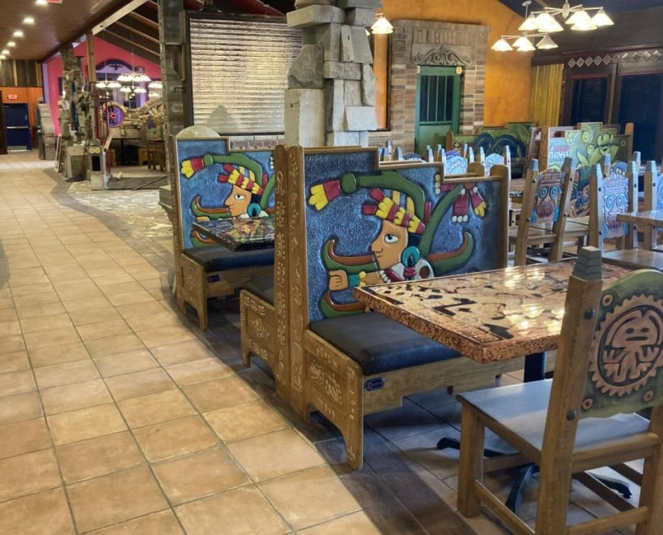 The interior of Riviera Maya's Bloomington restaurant includes tiles, stones and more imported from Mexico.