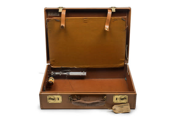 A syringe-laden suitcase, once used by the infamouse Kray brothers to dispose of enemies.