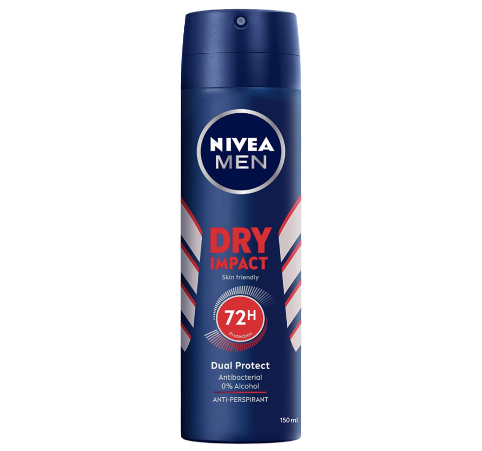 Nivea Deodorant for Men Spray Dry Impact 150ml, S$5.30 (Photo: Amazon)