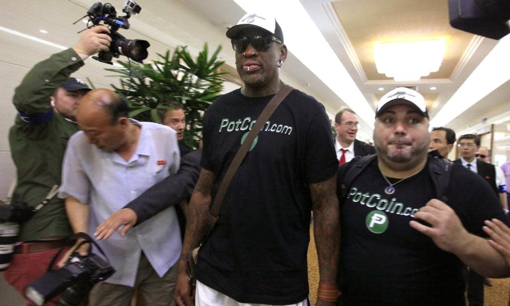 Dennis Rodman in Pyongyang in June