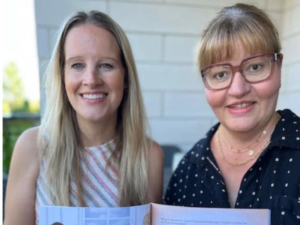 Charlotte's Shadow co-authors Anne-Marie DePape (both left) and Christine Quaglia (both right) wrote the book to teach young children about disability. (Submitted by Christine Quaglia - image credit)