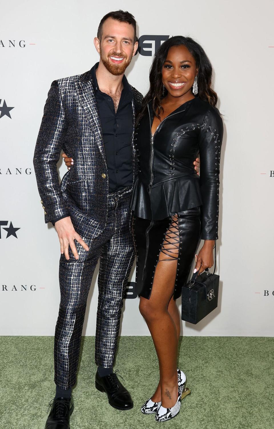 Cameron Hamilton and Lauren Speed attend the premiere of BET's "Boomerang" Season 2 at Paramount Studios on March 10, 2020 in Los Angeles, California