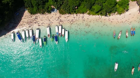 Maya Bay in Thailand has also closed its doors to tourism - Credit: Getty