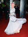 <p>Wearing Nicholas Oakwell. <em>[Photo: Getty]</em> </p>