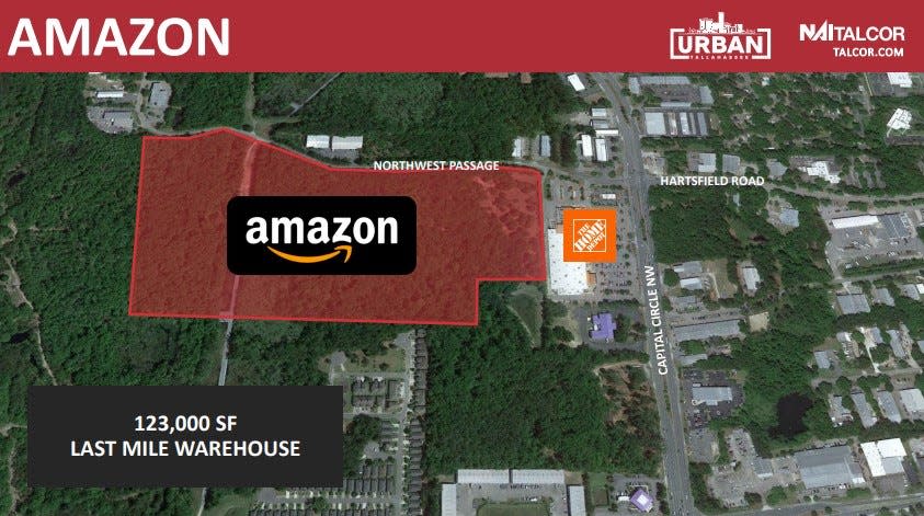 Amazon is slated to build a 123,000 square-foot, last-mile warehouse off of Northwest Passage and Capital Circle Northwest.