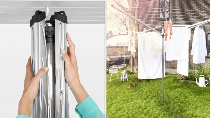 This 51%-off Brabantia clothes line collapses when it's not in use and offers 60m of hanging space.