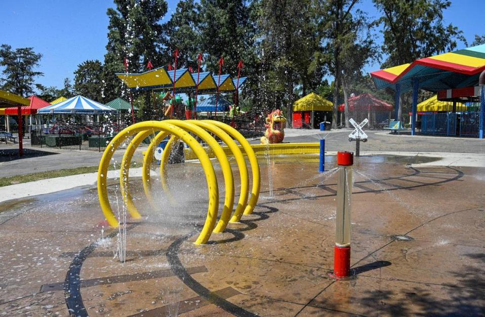 The splash park at Playland in Roeding Park will be back when the park opens on June 1.
